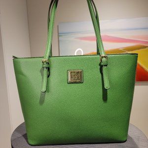 Anne Klein green Pebble Satchel Shoulder HandBag Double Handle